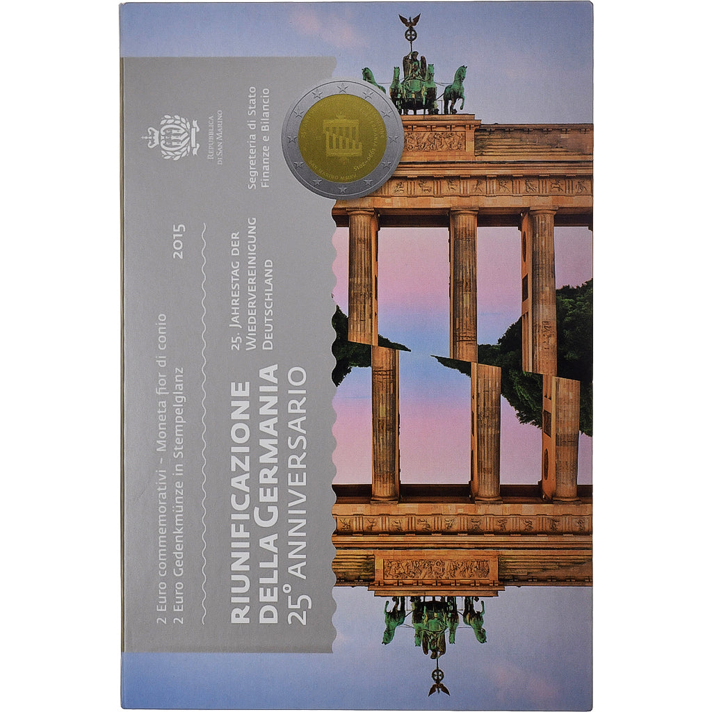 San Marino, 2 Euro, Chute du Mur de Berlin, FDC, 2015, Rome, Bimetálico, FDC