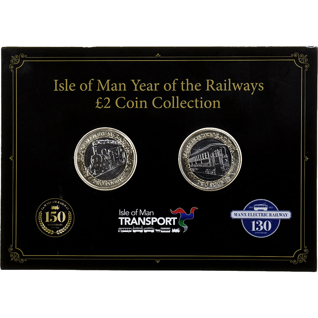 Isle of Man, Charles III, 2 x 2£, Year of the Railways, 2023, Tower mint, BU