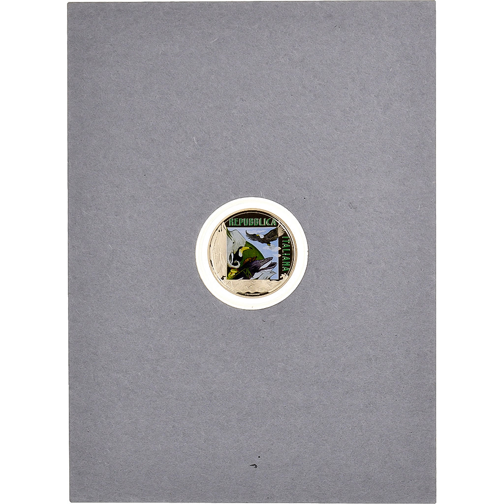 Italia, 5 Euro, Jaguar, Colourized, 2022, Rome, Bronzital, FDC