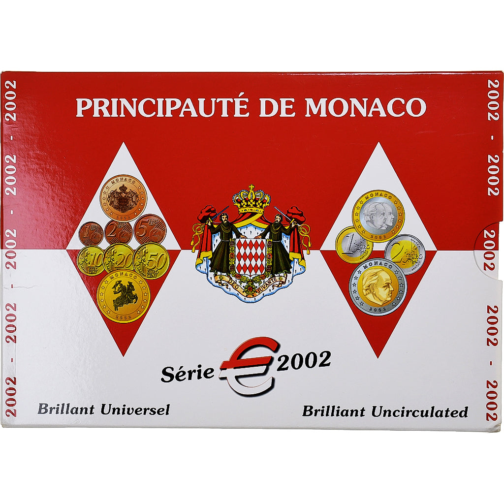 Monaco, Rainier III, 1 Cent to 2 Euro, BU, 2002, Monnaie de Paris, n.v.t., FDC