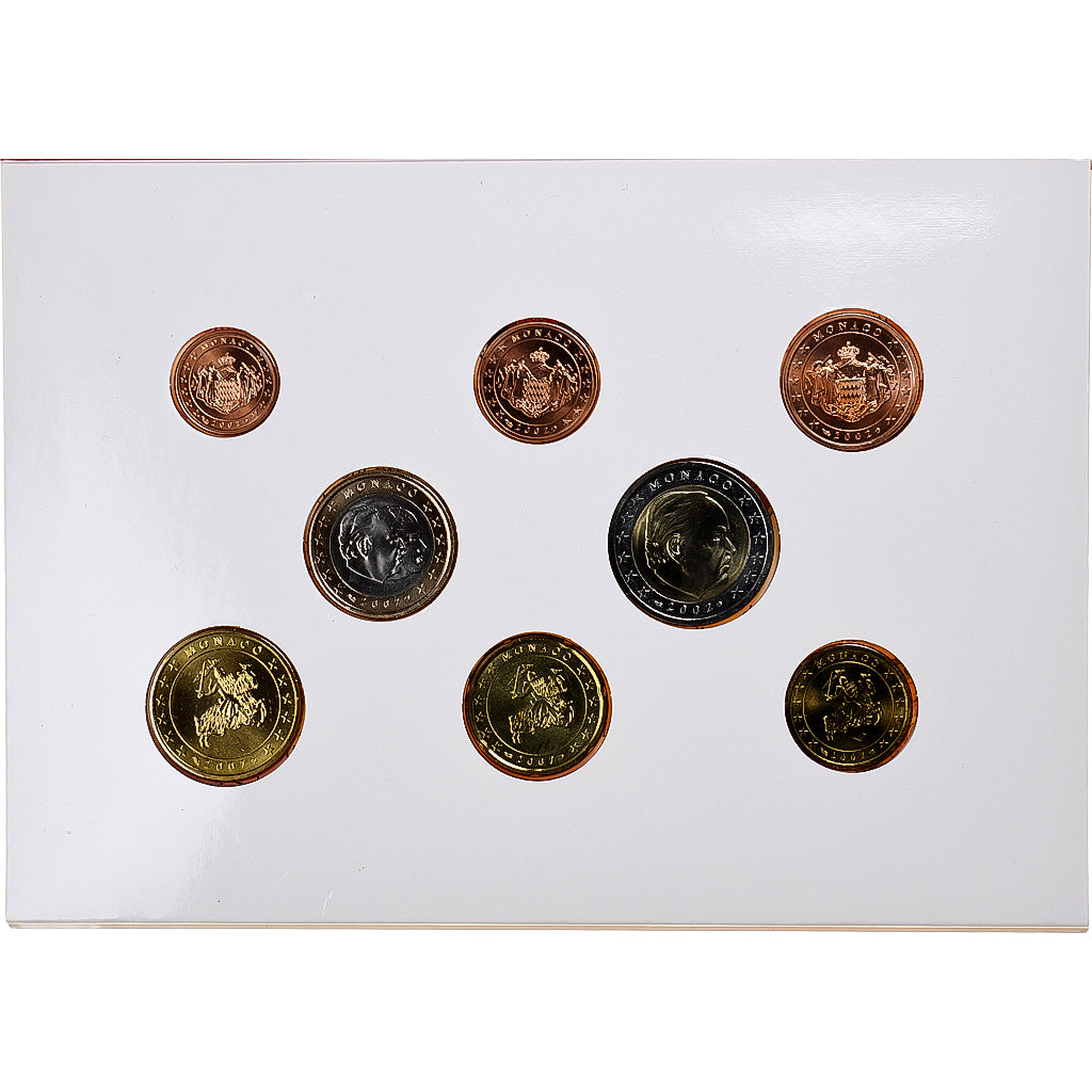 Monaco, Rainier III, 1 Cent to 2 Euro, BU, 2002, Monnaie de Paris, n.v.t., FDC