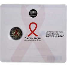 France, 2 Euro, Sidaction, BU, Colourized, 2014, Monnaie de Paris, Bi-Metallic