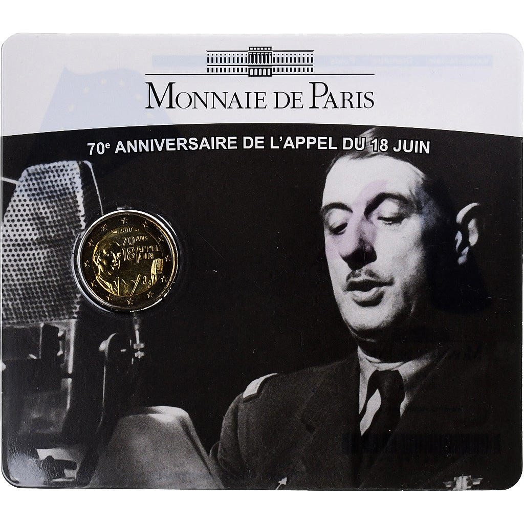 Francja, 2 Euro, appel du 18 juin, BU, 2010, Monnaie de Paris, Bimetaliczny