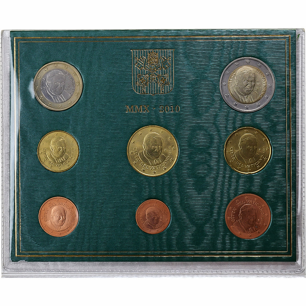 Watykan, Benoît XVI, 1 Cent to 2 Euro, BU, 2010, Rome, ND, MS(65-70)