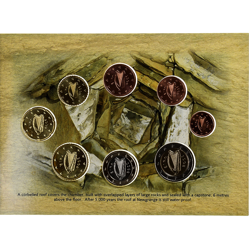 Irlanda, 1 Cent to 2 Euro, Newgrange, BU, 2008, Dublin, Sin información, FDC
