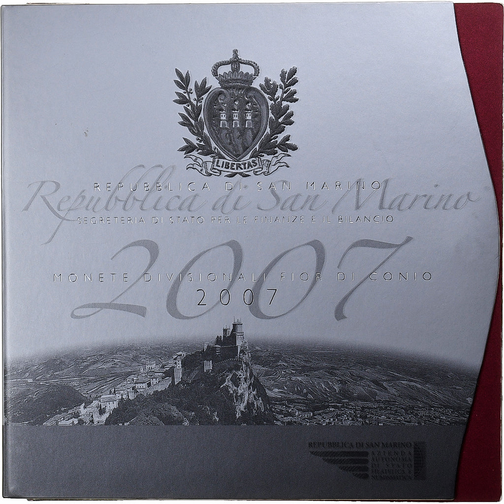 San Marino, 1 Cent to 2 Euro, BU, 2007, Rome, Sin información, FDC