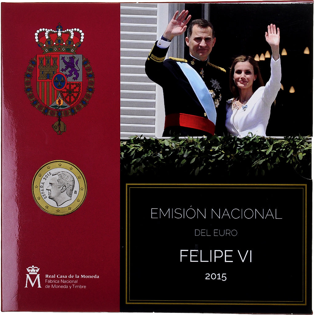 Spain, Felipe VI, 1 Cent to 2 Euro, BU, 2015, Madrid, MS(65-70)