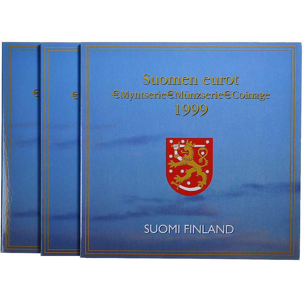 Finlande, 1 Cent to 2 Euro, BU, 1999, 2000, 2001, Vantaa, FDC