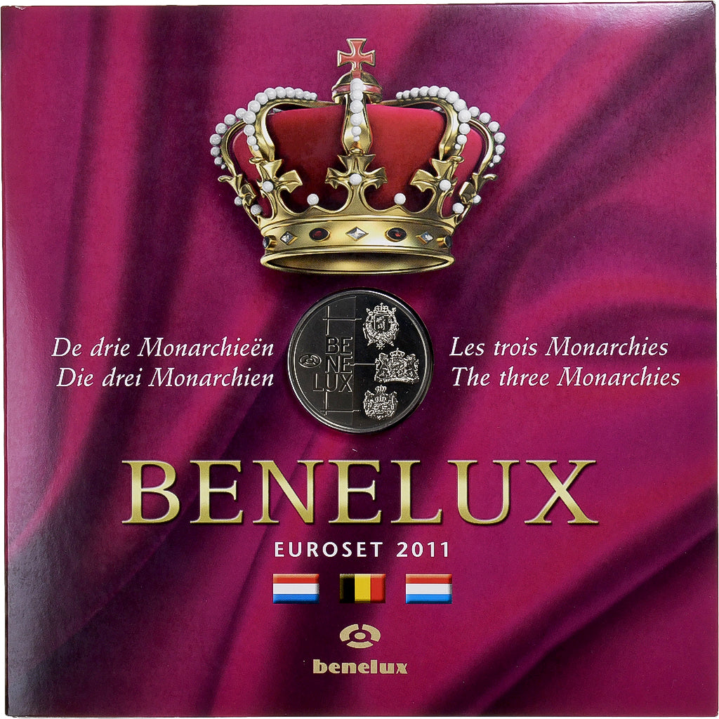 Benelux, 3x 1 ct. - 2€ + Token, Les 3 monarchies, BU, 2011, Sin información
