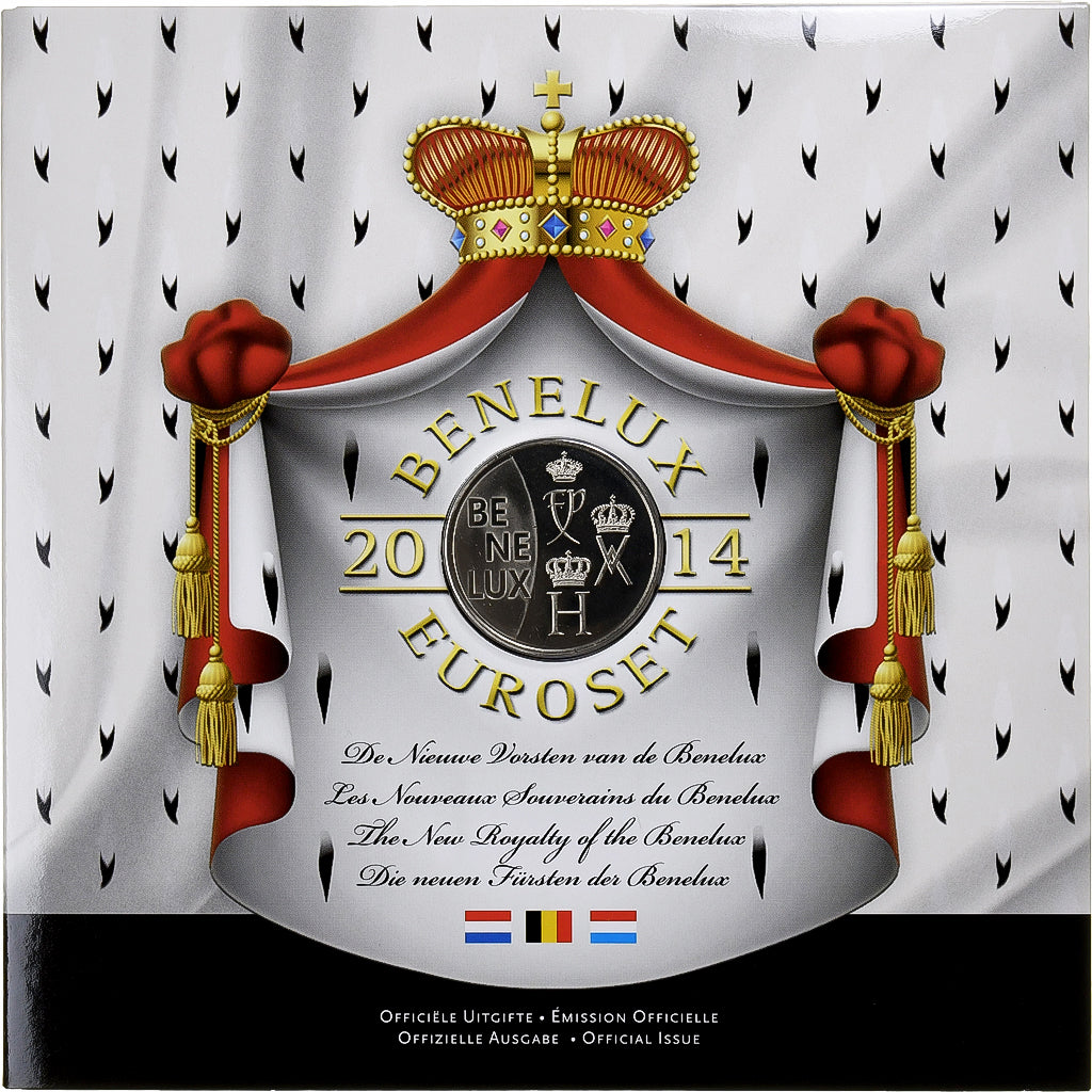 Benelux, 3x 1 ct. - 2€ + Token, les nouveaux souverains, BU, 2014, STGL