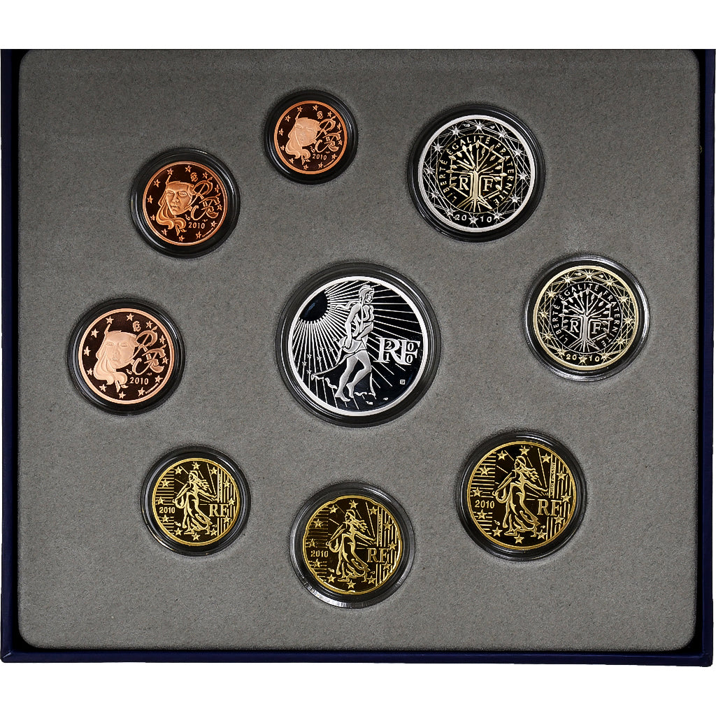 Francja, Coffret 1c. à 15€, Proof, 2010, Monnaie de Paris, ND, MS(65-70)