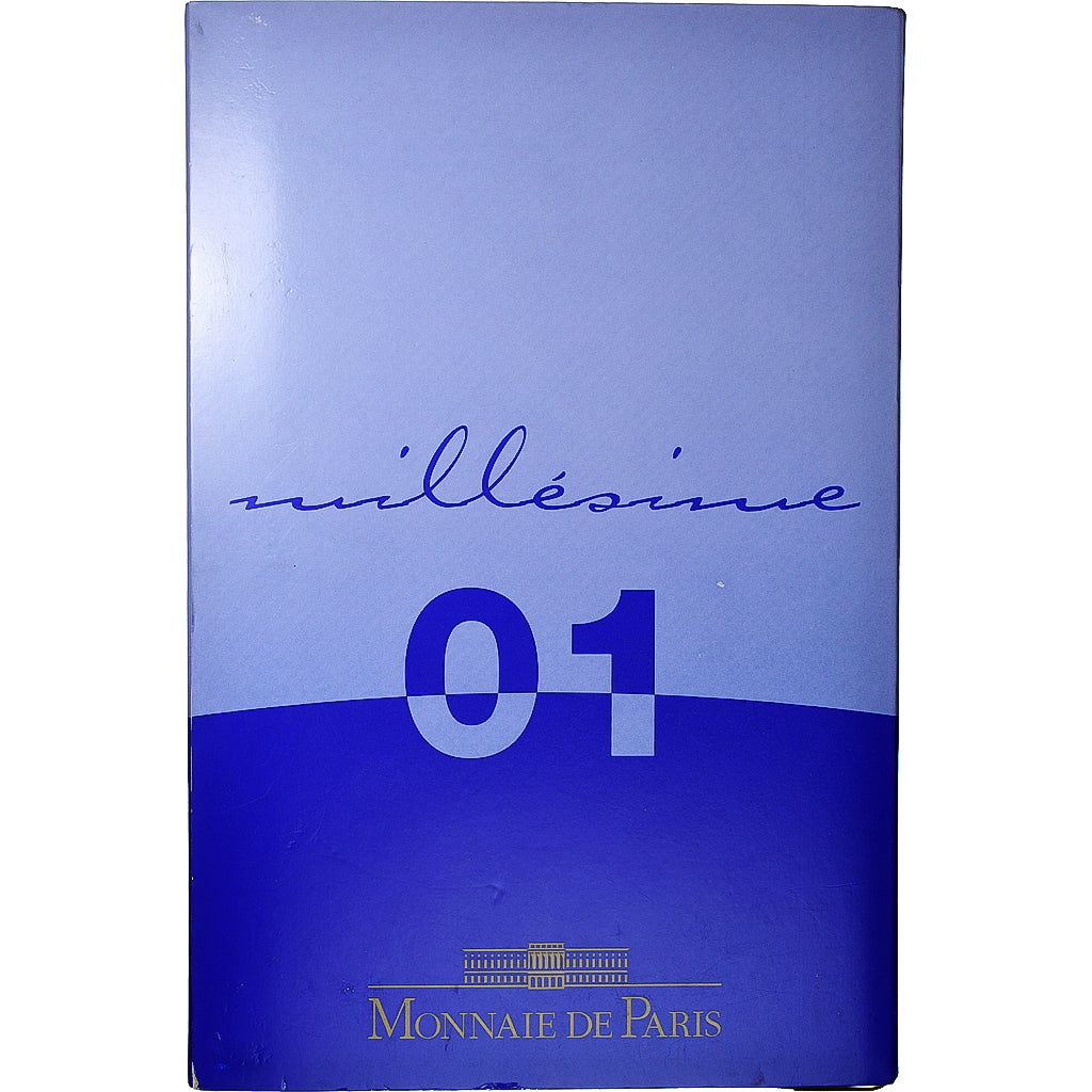 Francja, 1 Cent to 2 Euro, Proof, 2001, Monnaie de Paris, ND, MS(65-70)