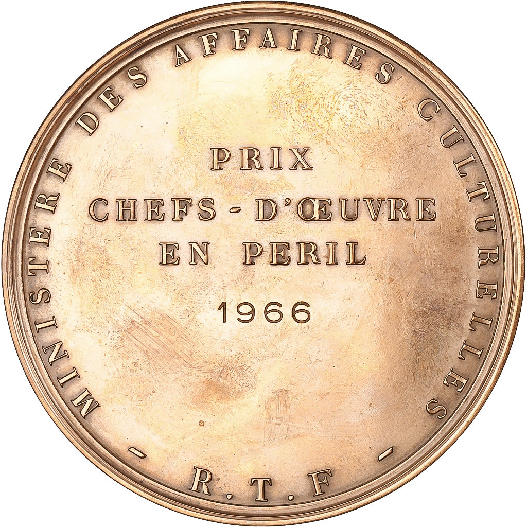 France, Medal, Prix chefs-d'œuvre en péril, 1966, Bronze, AU(50-53)