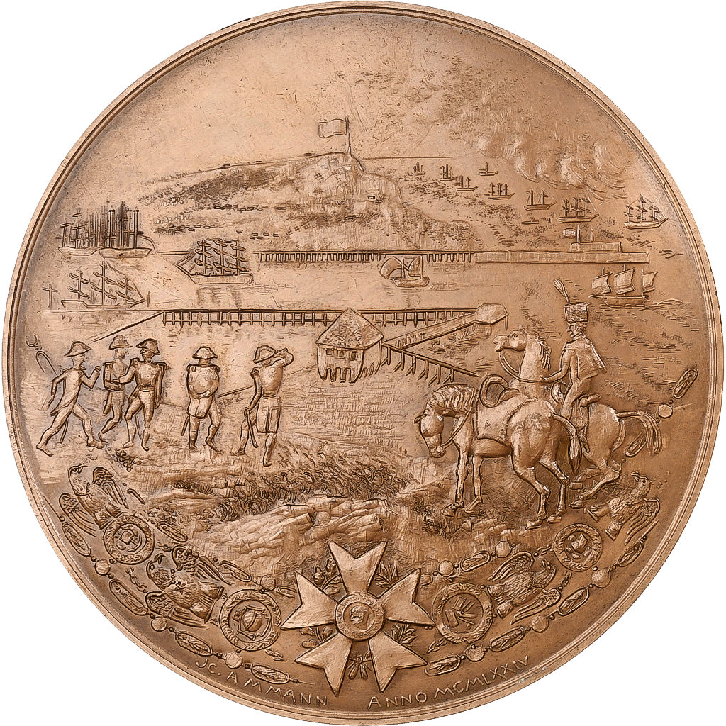 Francia, medaglia, Napoléon Ier, Château de Pont-de-Briques, 1975, Bronzo, SPL