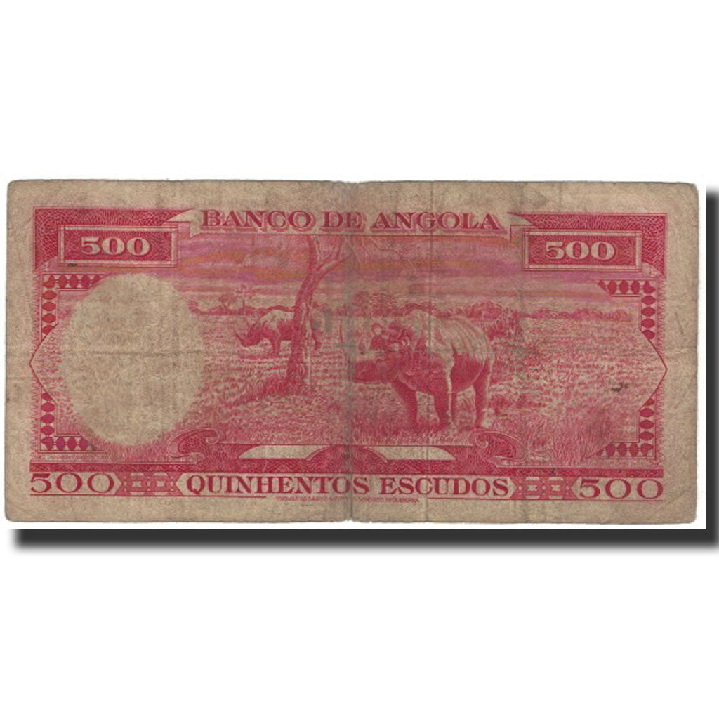 Banknote, Angola, 500 Escudos, 1962, 1962-06-10, KM:95, VG(8-10)