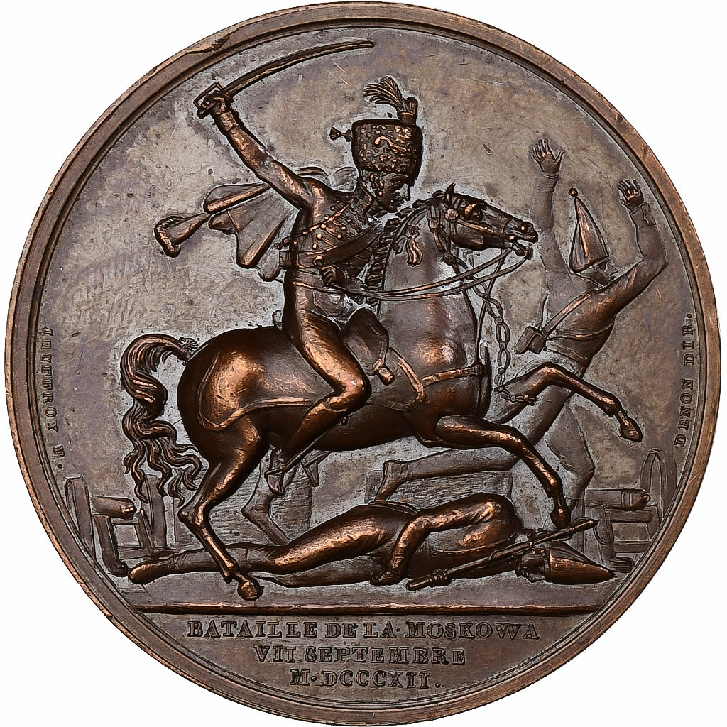 Frankrijk, Medaille, Napoleon I, Bataille de la Moskowa, 1812, Bronzen, Andrieu