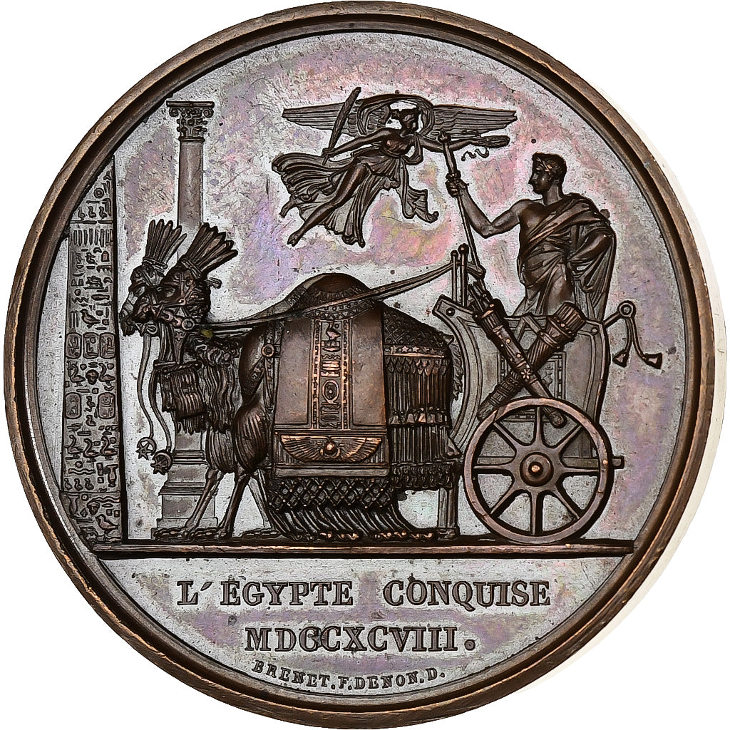 Francia, medalla, Napoléon Bonaparte, L'Égypte conquise, 1798, Bronce