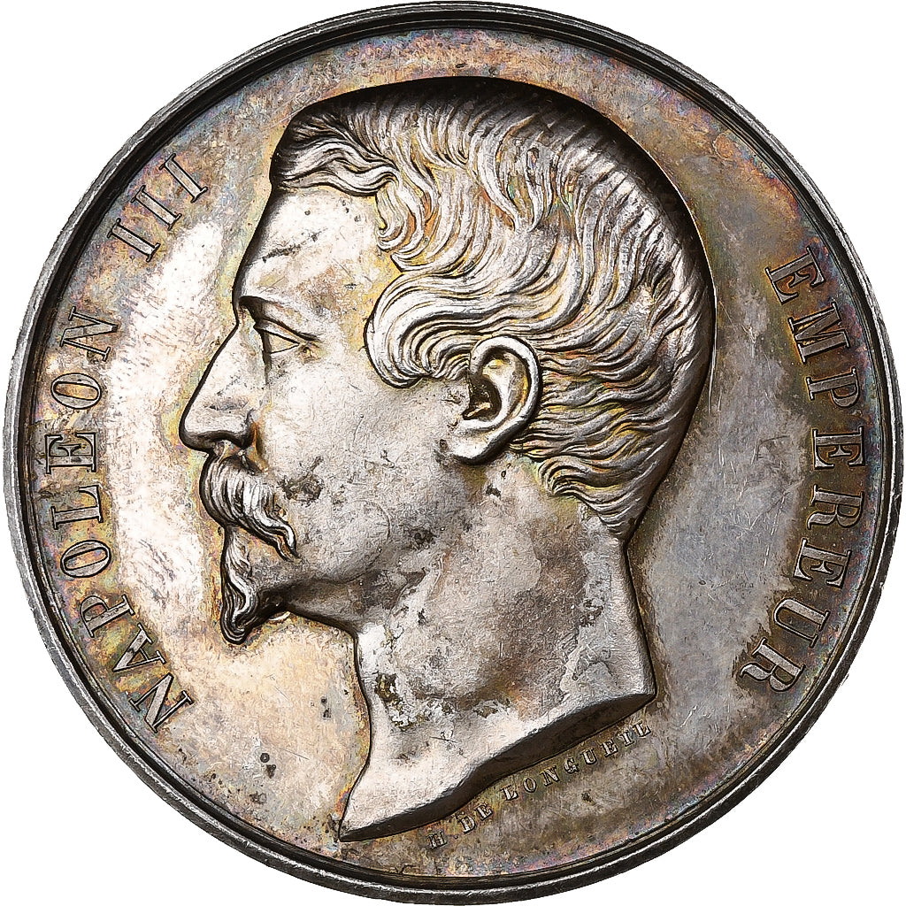 France, Medal, Napoléon III, Société d'Agriculture de l'Hérault, Silver