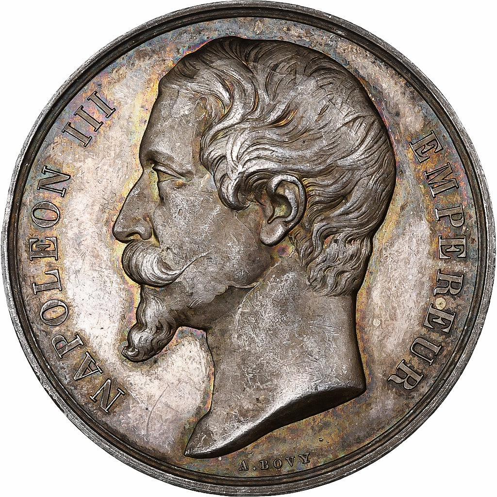France, Medal, Napoléon III, Exposition universelle de Besançon en 1860