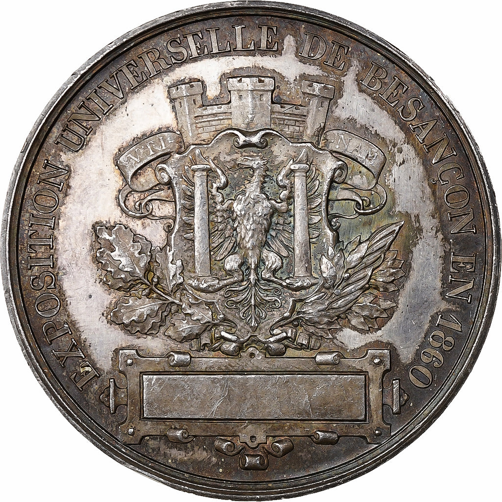 France, Medal, Napoléon III, Exposition universelle de Besançon en 1860