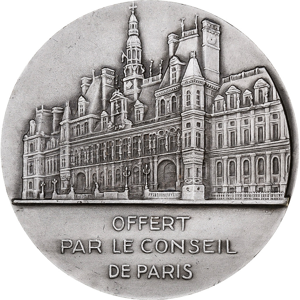 France, Médaille, Conseil de la ville de Paris, Bronze argenté, Dammann, SUP
