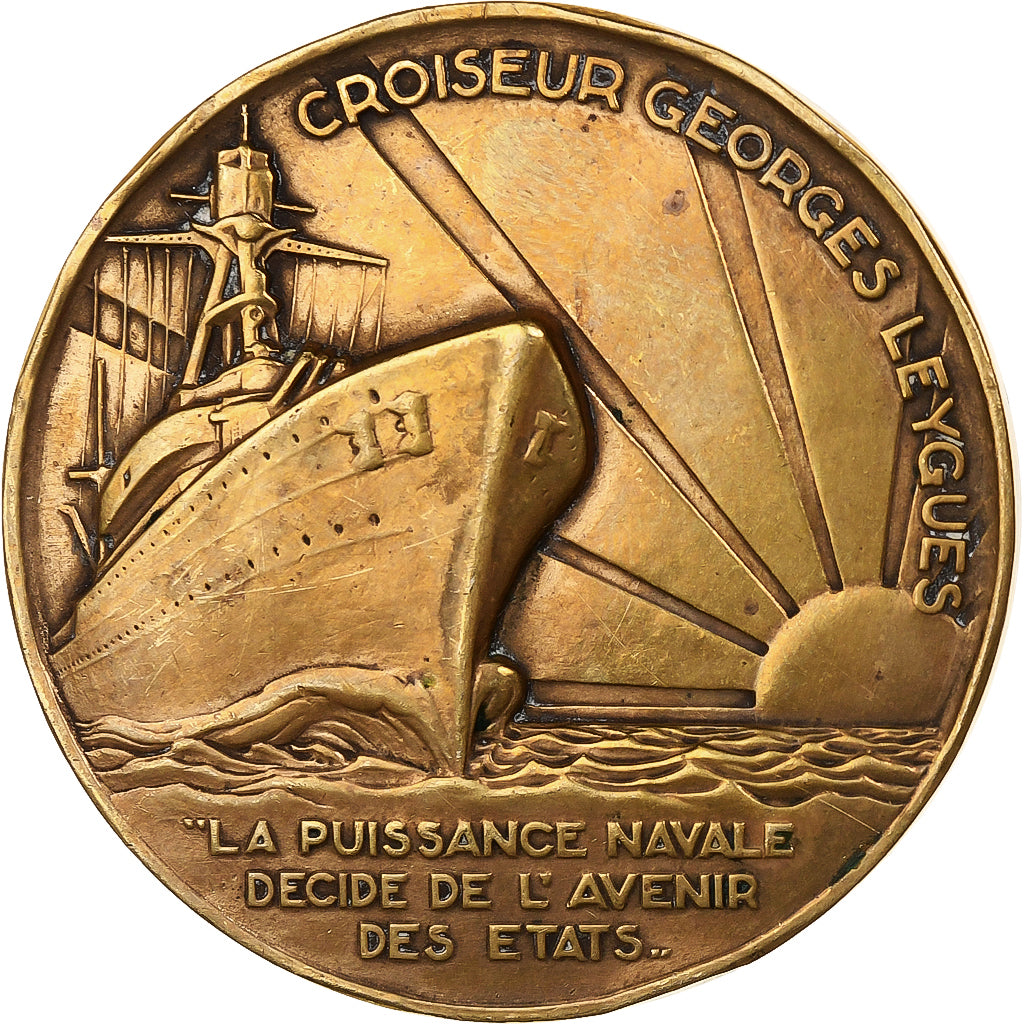 França, medalha, Croiseur Georges Leygues, 1933, Bronze, Guiraud, AU(50-53)