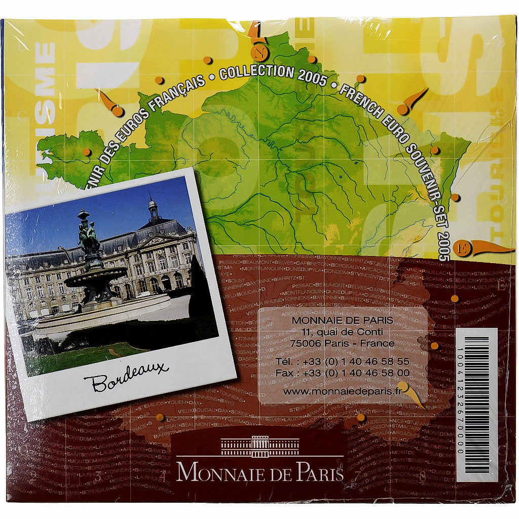 Francia, Coffret 1c. à 2€ + jeton, BU, 2005, Monnaie de Paris, Sin