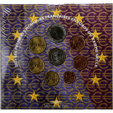 France, 1 Cent to 2 Euro, BU, 2001, Monnaie de Paris, MS(65-70)