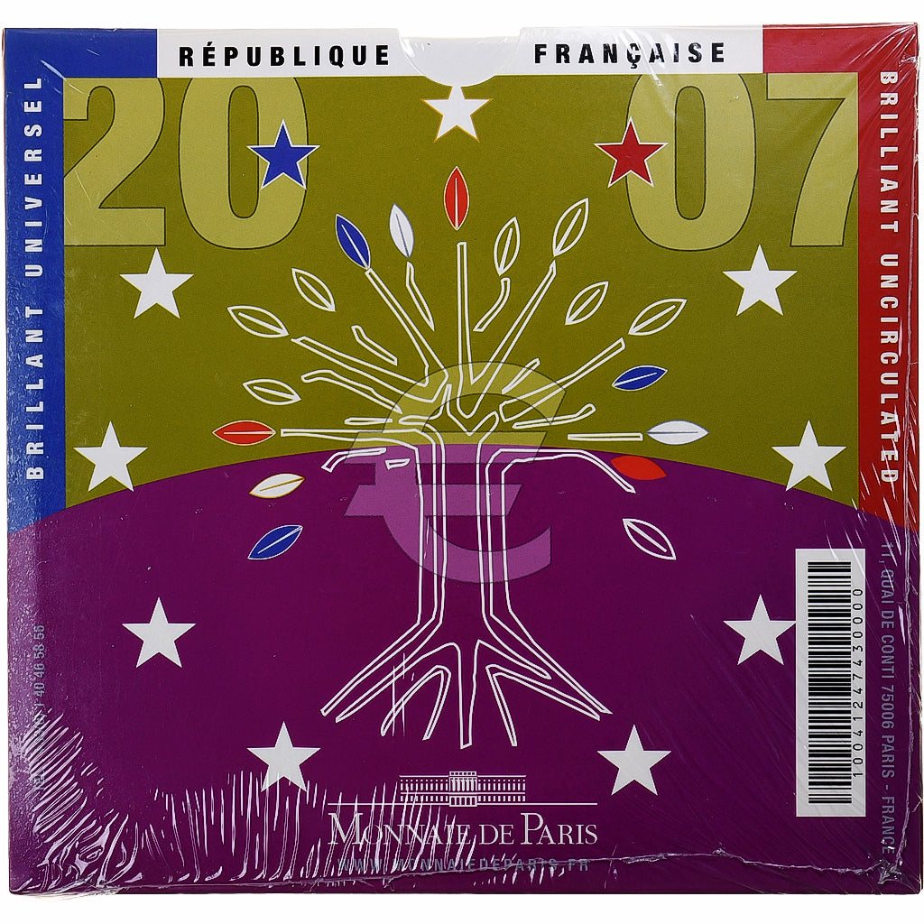 Frankreich, 1 Cent to 2 Euro, BU, 2007, Monnaie de Paris, STGL