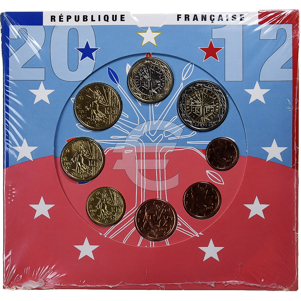 Francia, 1 Cent to 2 Euro, BU, 2012, Monnaie de Paris, N.C., FDC