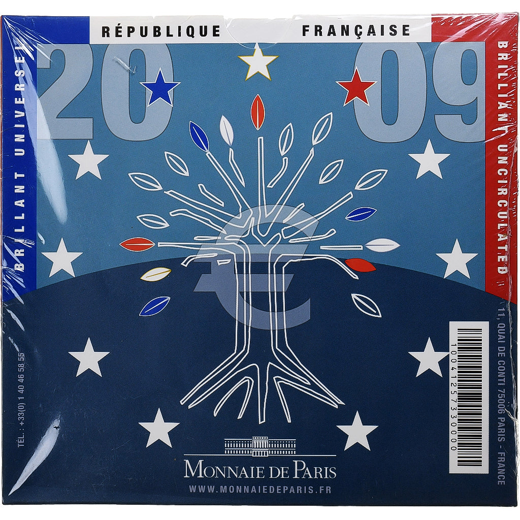 France, 1 Cent to 2 Euro, BU, 2009, Monnaie de Paris, MS(65-70)
