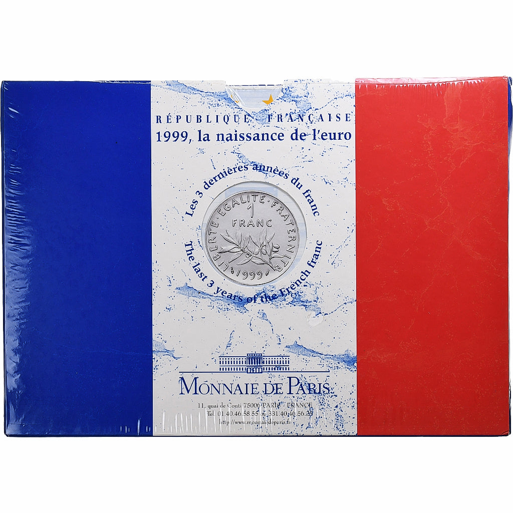 France, Coffret 1 c. à 20 frs., 1999, Monnaie de Paris, BU, MS(65-70)