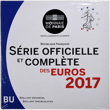 France, 1 Cent to 2 Euro, BU, 2017, Monnaie de Paris, MS(65-70)