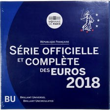 France, 1 Cent to 2 Euro, BU, 2018, Monnaie de Paris, MS(65-70)