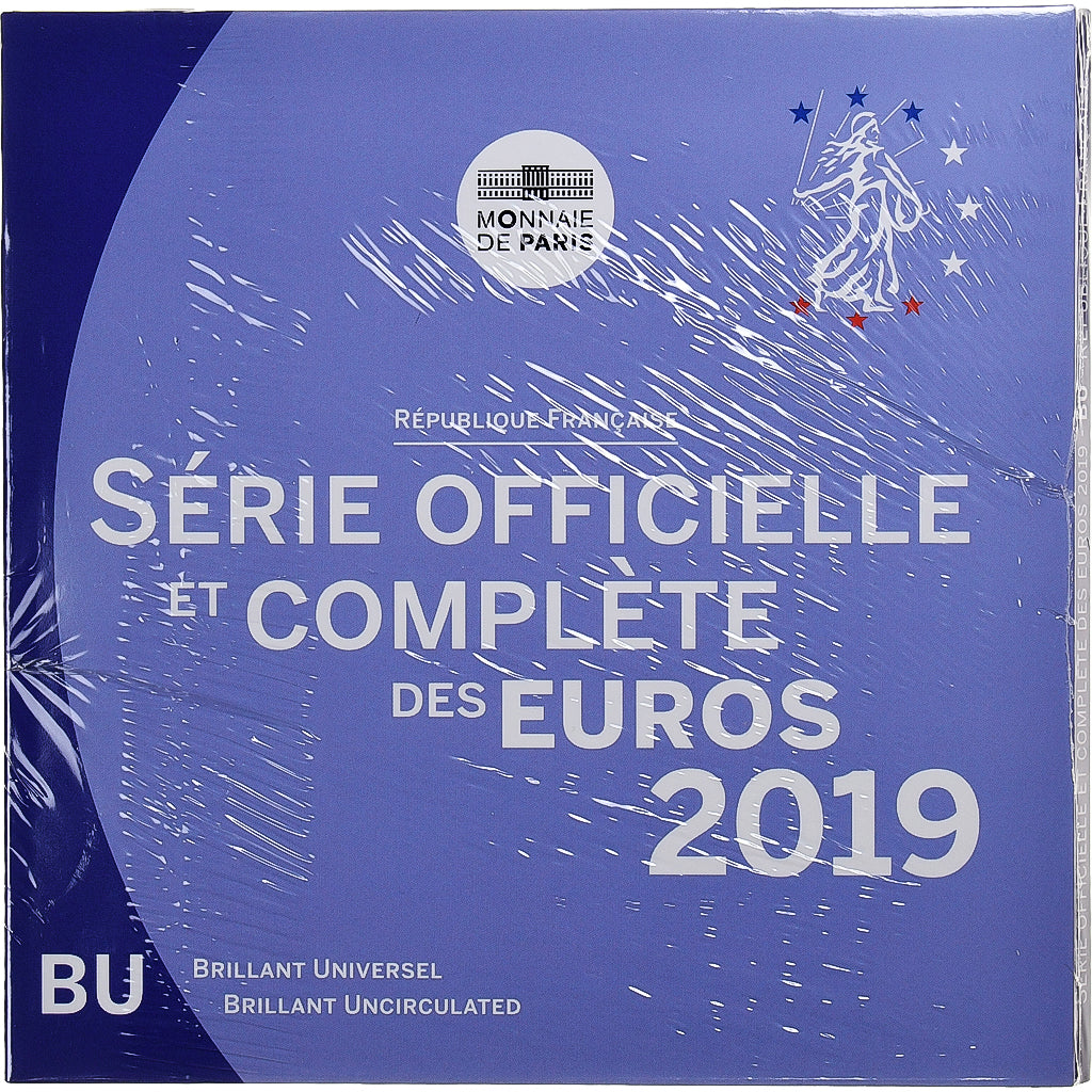 France, 1 Cent to 2 Euro, BU, 2019, Monnaie de Paris, MS(65-70)