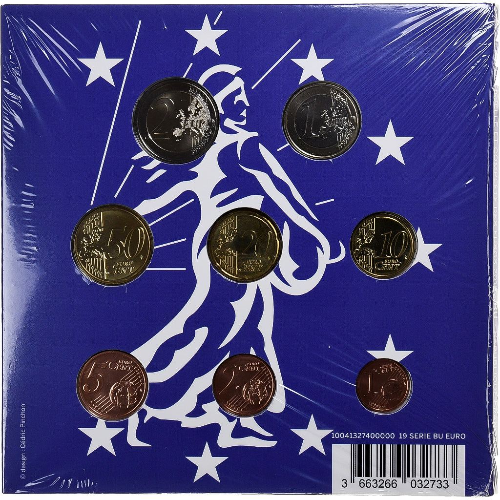France, 1 Cent to 2 Euro, BU, 2019, Monnaie de Paris, MS(65-70)