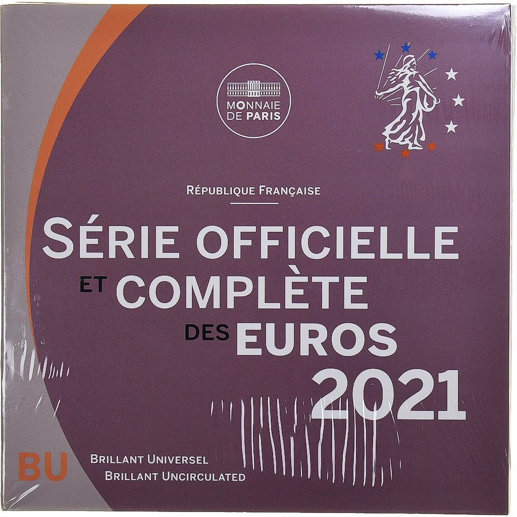 France, 1 Cent to 2 Euro, BU, 2021, Monnaie de Paris, FDC