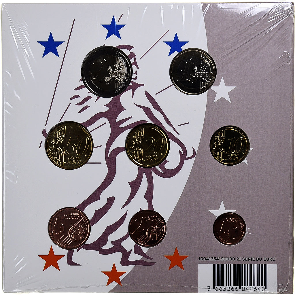 France, 1 Cent to 2 Euro, BU, 2021, Monnaie de Paris, FDC