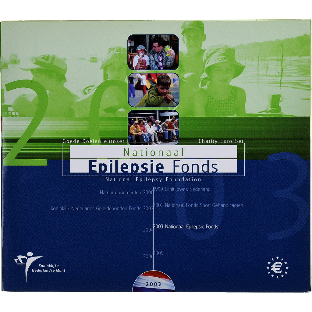 Países Bajos, 1 Cent to 2 Euro, Epilepsie fonds, BU, 2003, Utrecht, Sin