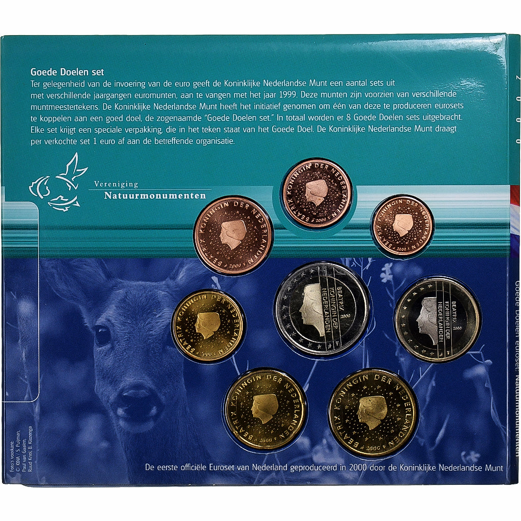 Nederland, 1 Cent to 2 Euro, Natuurmonumenten, BU, 2000, Utrecht, n.v.t., FDC