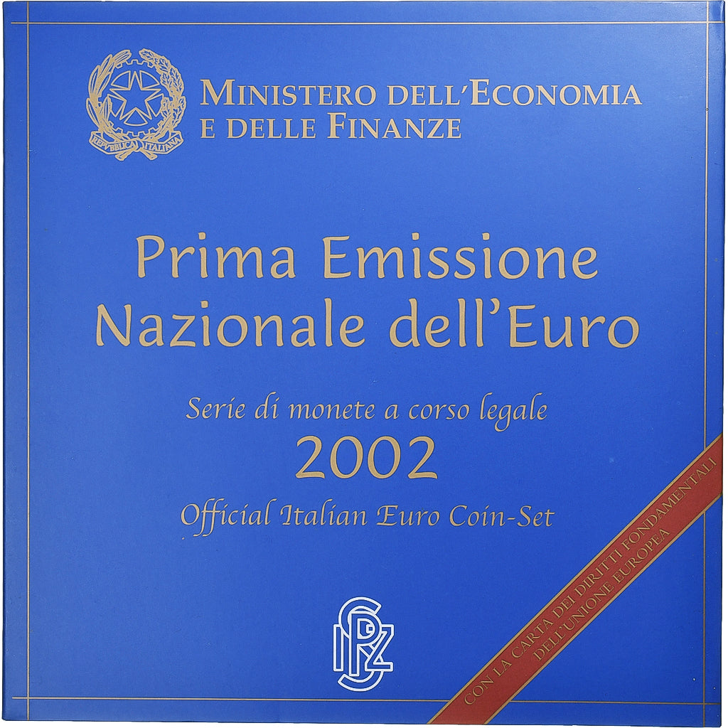 Italy, 1 Cent to 2 Euro, BU, 2002, Rome, MS(65-70)
