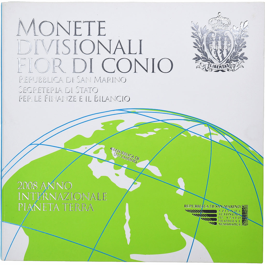 San Marino, 1 Cent to 2 Euro, BU, 2008, Monnaie de Paris, ND, MS(65-70)