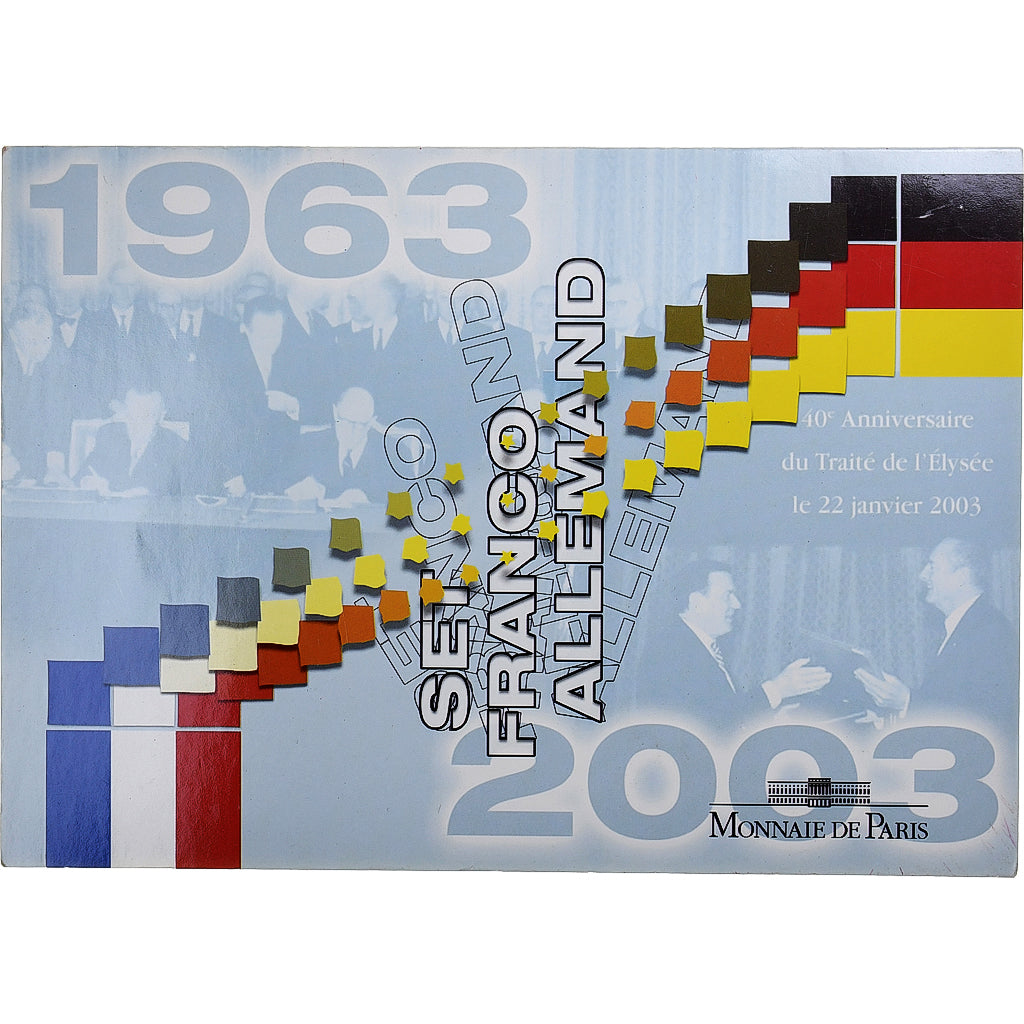 Francia, 1 Cent to 2 Euro, 40 ans du traité de l'Élysée, BU, 2003, MDP, Sin