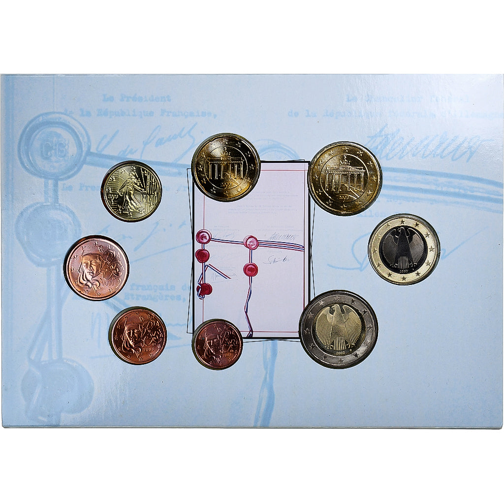 Francia, 1 Cent to 2 Euro, 40 ans du traité de l'Élysée, BU, 2003, MDP, Sin