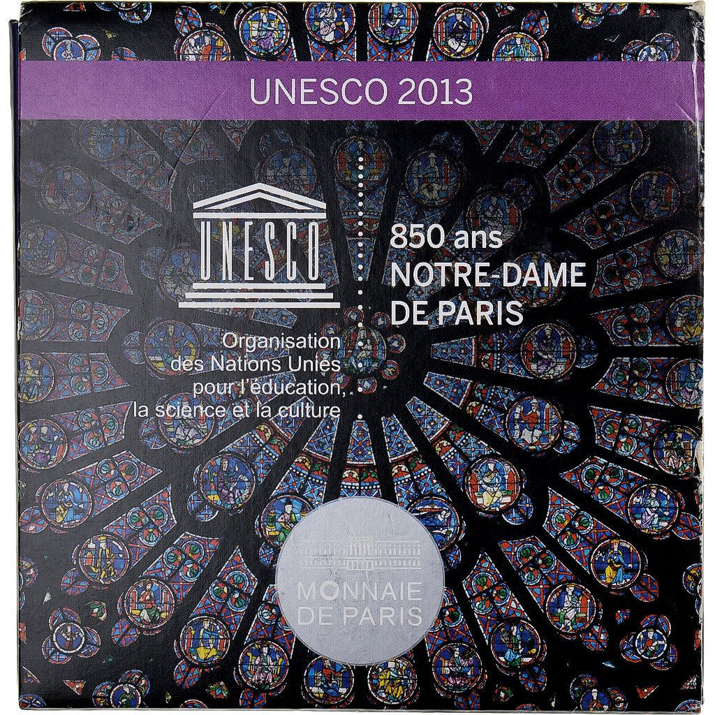 France, 10 Euro, Notre-Dame de Paris, Proof, Colorized, 2013, MDP, Silver