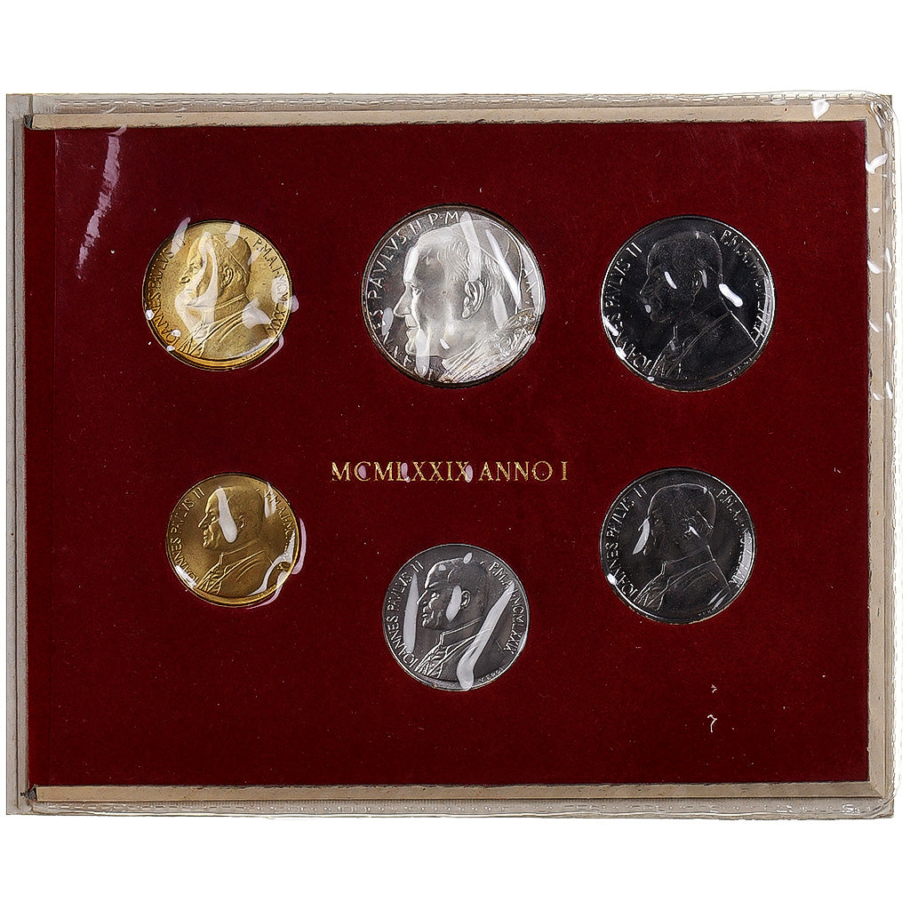 Vatican, John Paul II, 10 Lire to 500 Lire, 1979 - Anno I, Rome, BU, MS(65-70)