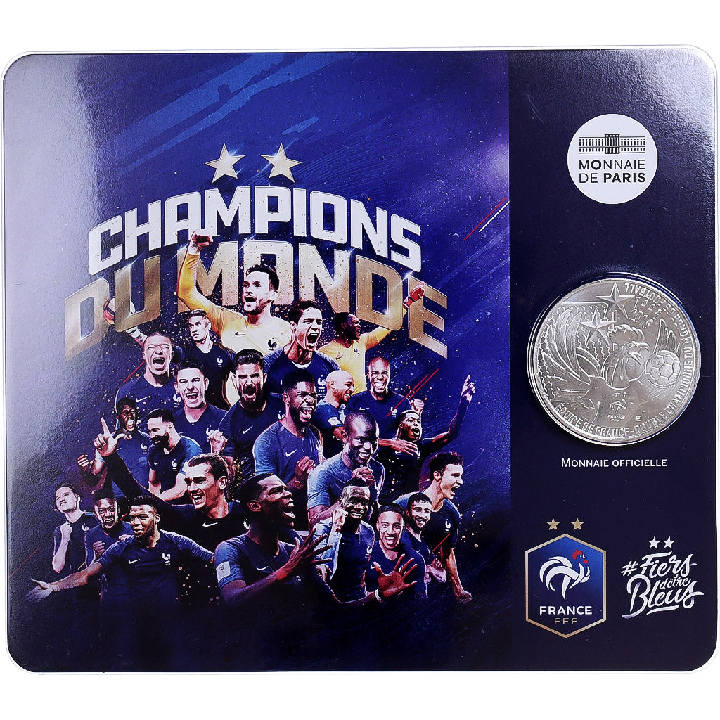 Francia, 10 Euro, Champions du Monde, 2018, Monnaie de Paris, Plata, FDC