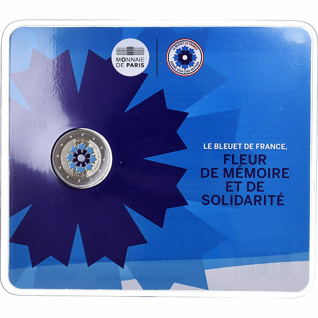 France, 2 Euro, Bleuet de France, BU, colorisée, 2018, Monnaie de Paris