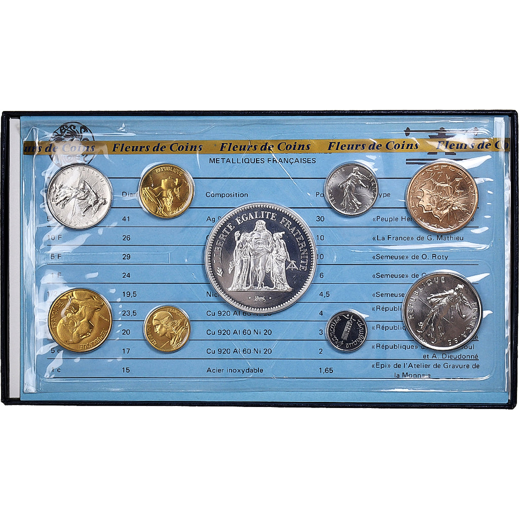 Francia, Coffret 1 c. à 50 frs., 1978, Monnaie de Paris, FDC, N.C., FDC
