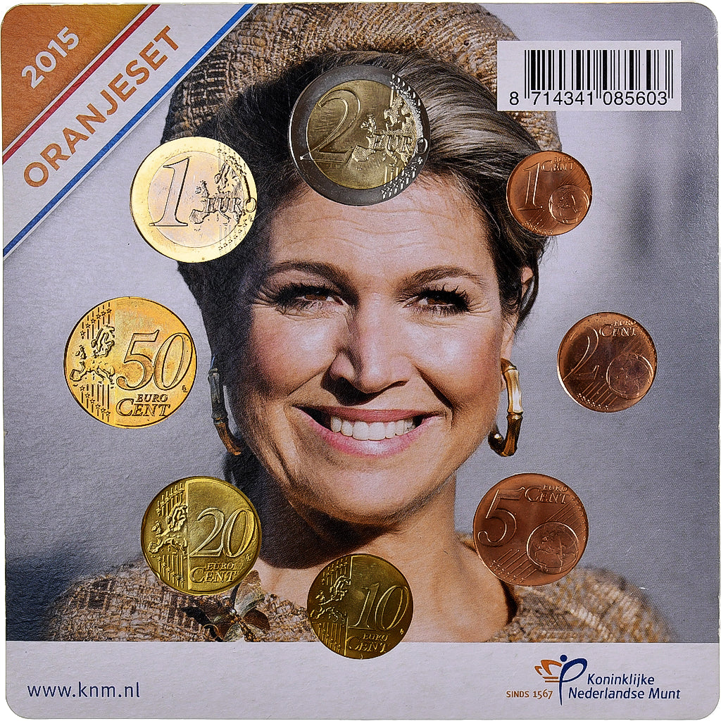 Netherlands, Willem-Alexander, 1 Cent to 2 Euro, BU, 2015, Utrecht, MS(65-70)